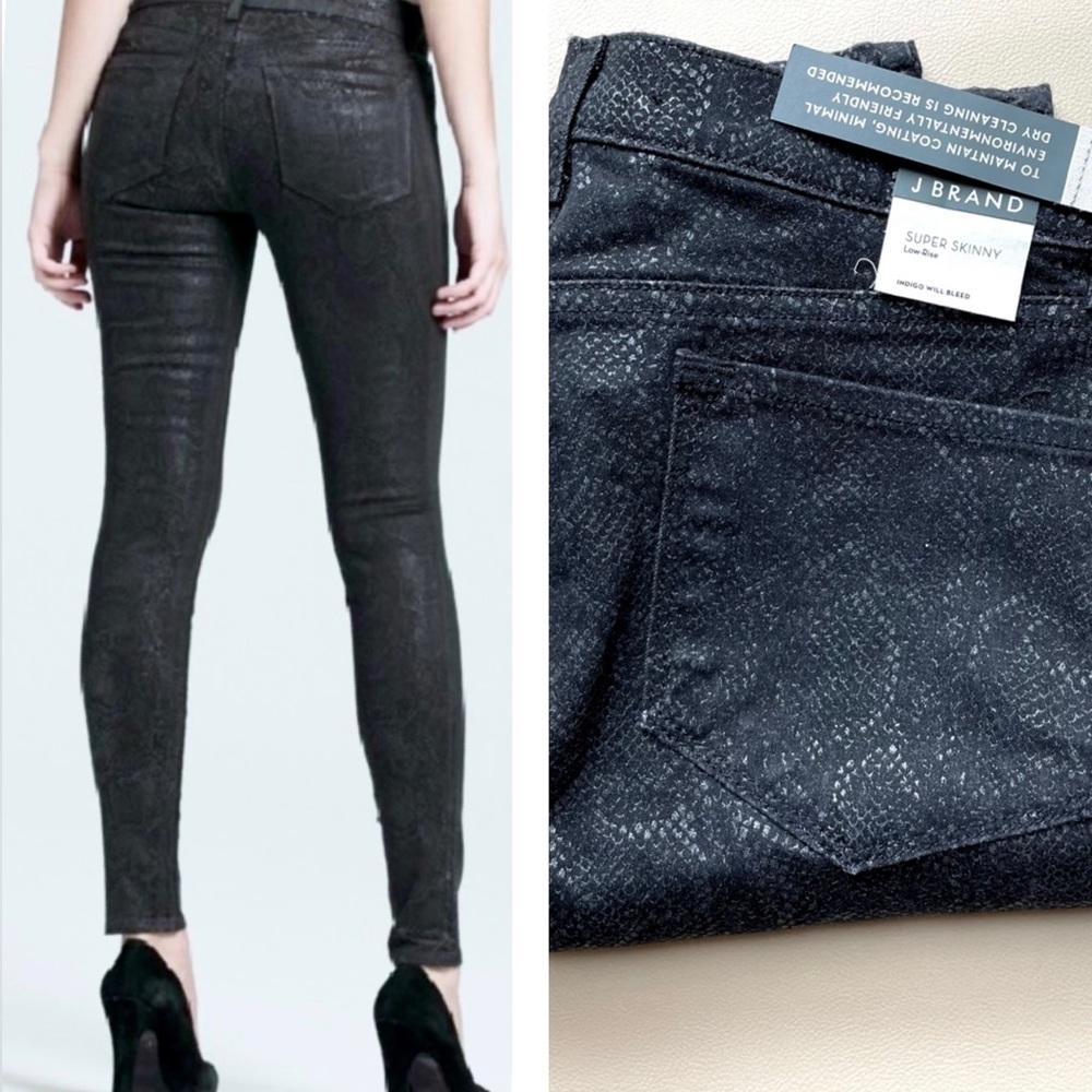 J Brand Jeans 901 Matte Boa Python Snake Print jeans